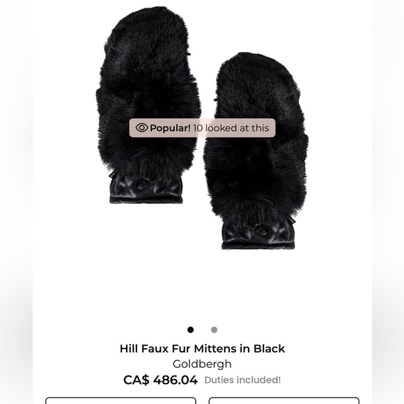 Goldbergh Accessories - Goldbergh Black Quilted Faux Fur Mittens